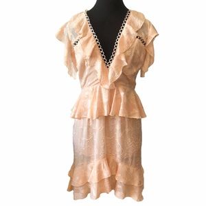 2/$20 Light Pink Romantic Ruffled Floral Dress S